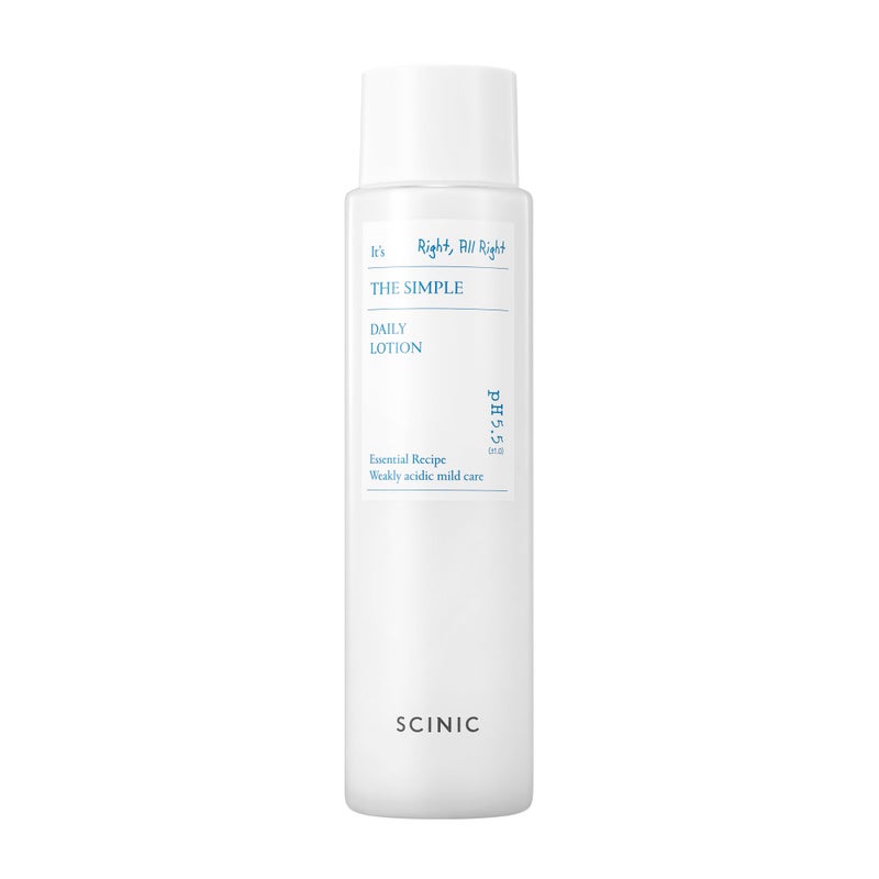 SCINIC The Simple Daily Lotion | Vegan Face Lotion for Sensitive and Irritated Skin | pH-Balanced Moisture Lotion with Madecassoside & Aloe Vera Leaf Juice | Korean Skin Care (4.9 fl.oz) - Image 1